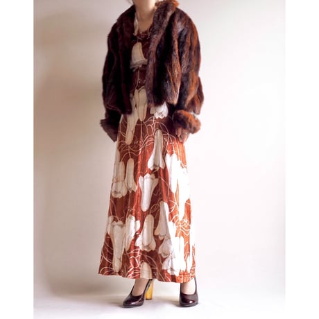 60s dark brown mink fur jacket