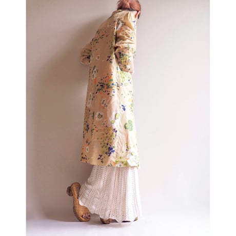 70s floral midi shirt dress