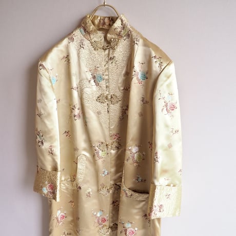 60〜70s chinese embroidered satin coat