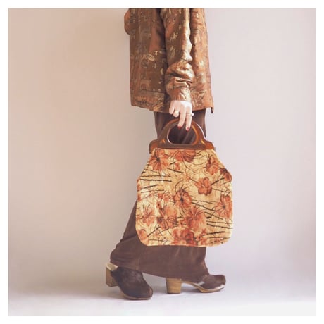 60〜70s plastic handle tapestry bag