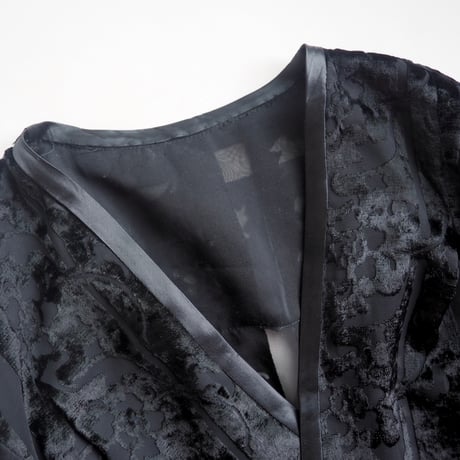 vintage floral velvet sheer robe
