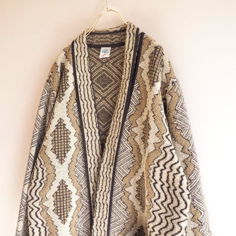 vintage abstract pattern knitted jacket