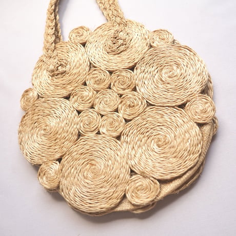 vintage raffia circle  bag