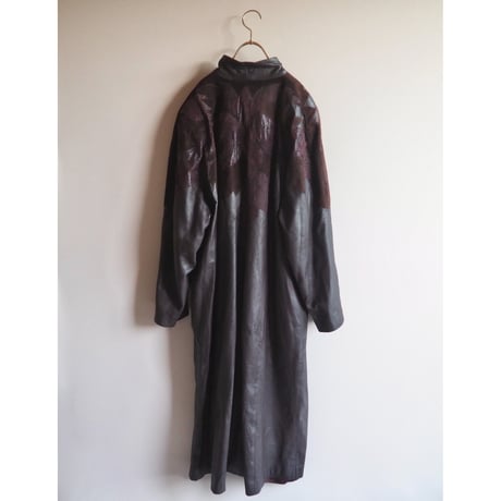 "Sergio Tacchini" floral patchwork design leather coat