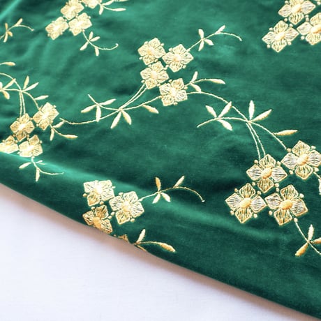 60s velvet floral embroidered maxi skirt