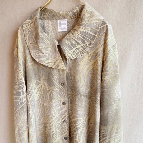 vintage abstract print oversized blouse