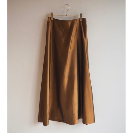 90s〜 "Coldwater Creek" metallic satin flare maxi skirt
