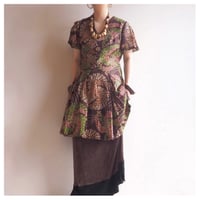 70s〜 s/s floral midi dress