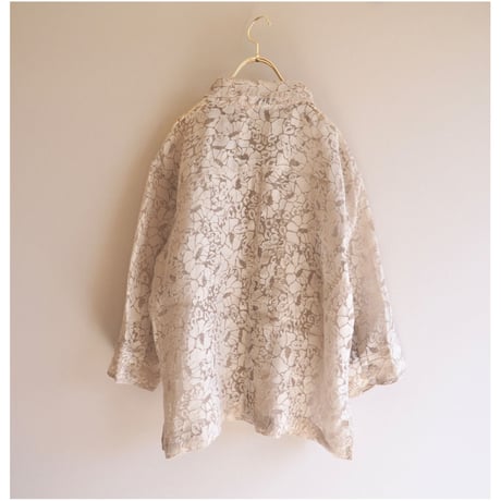 "Notations" floral sheer blouse