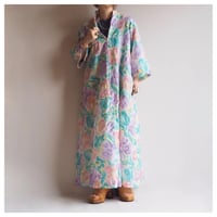 70s "Saybury" quilted floral house maxi dress