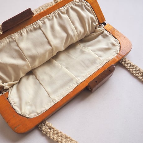 70〜80s wood woven bag