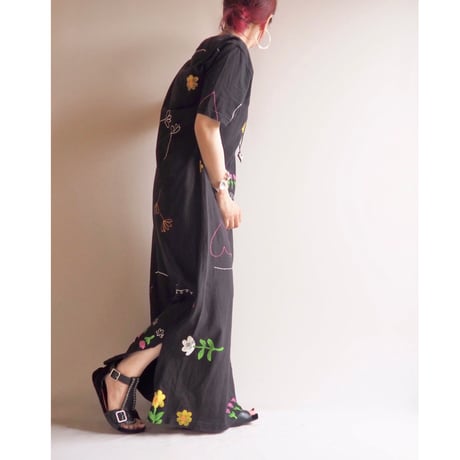 "Copa Cabana" graffiti print s/s maxi dress