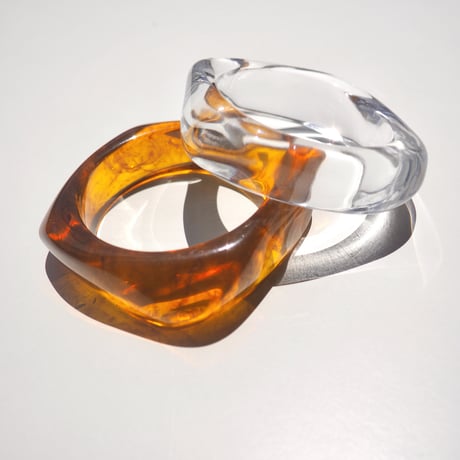 vintage clear & amber bangle
