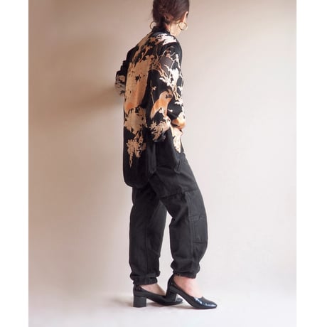 "Citron Santa Monica" semi sheer peacock blouse