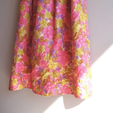 70s floral emboss maxi skirt
