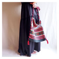 90s Greece fringe rug bag