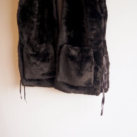 vintage faux fur design vest
