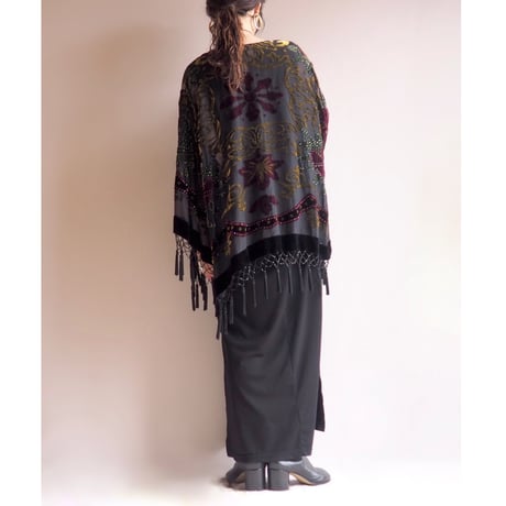 "MSK" floral silk burnout tassel robe