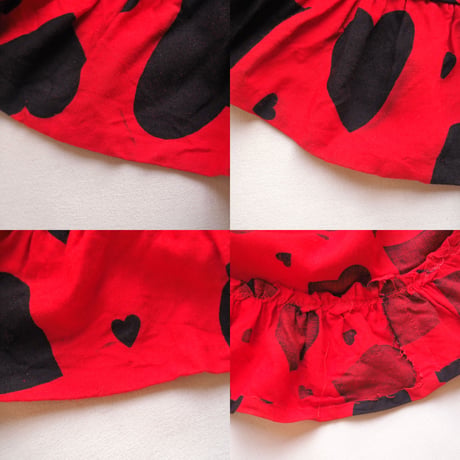 vintage heart ruffle maxi skirt