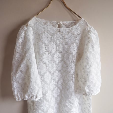 vintage puff sleeve lace blouse