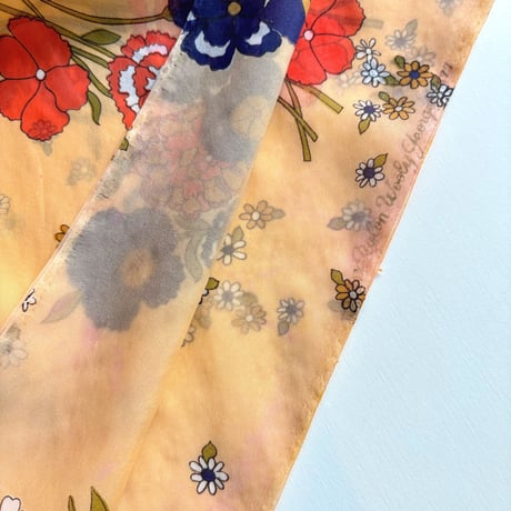 70s floral sheer kaftan dress