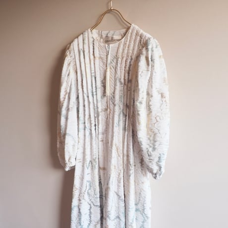 70〜80s "david brown" abstract textured maxi dress