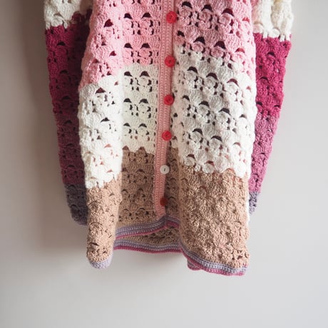 vintage crochet switching hand knit cardigan