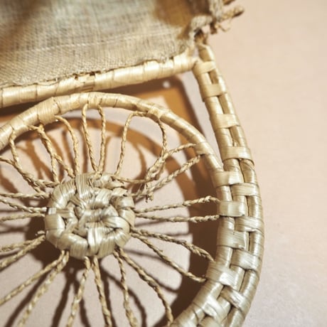 boho rattan square × circle bag