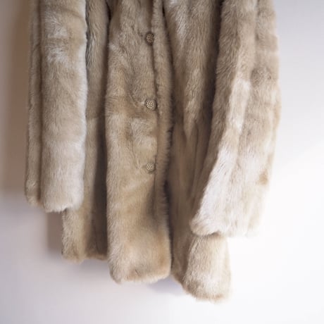 70s "Sears" beige faux fur coat