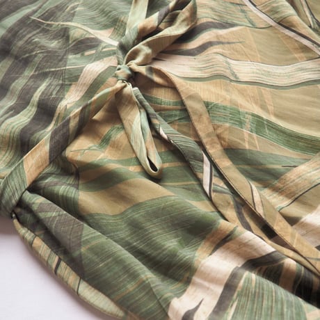 90s〜 leaf print cache coeur maxi dress