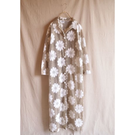 70s sheer floral maxi coat