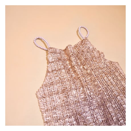 beads strap micro pleated camisole
