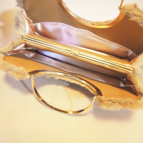 vintage beige fur bag