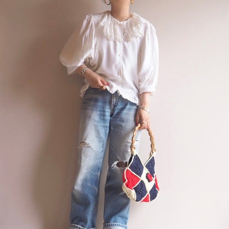 80〜90s lace collar design blouse