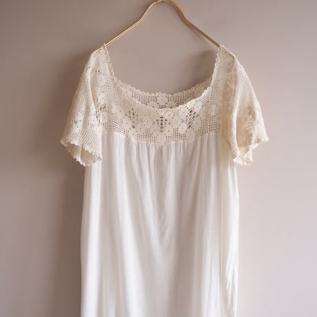 vintage crochet cotton midi dress