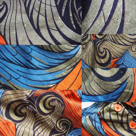 "The African Village" big collar tunic dress & skirt (OR×BU)