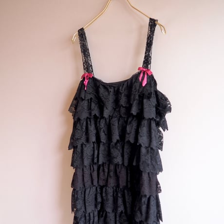 60s〜 "Jeri Morton" lingerie lace ruffle dress
