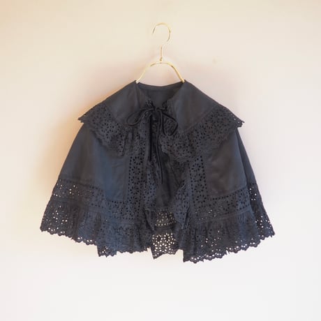 antique cotton lace collar cape