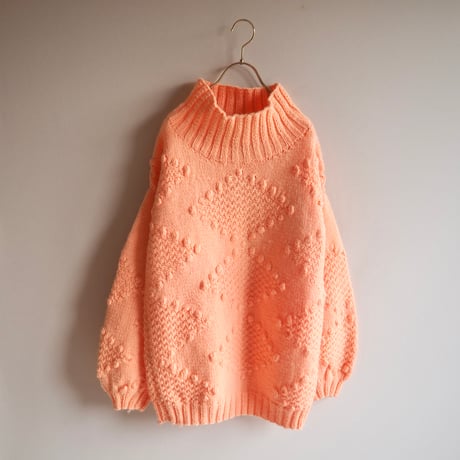 vintage mockneck popcorn sweater