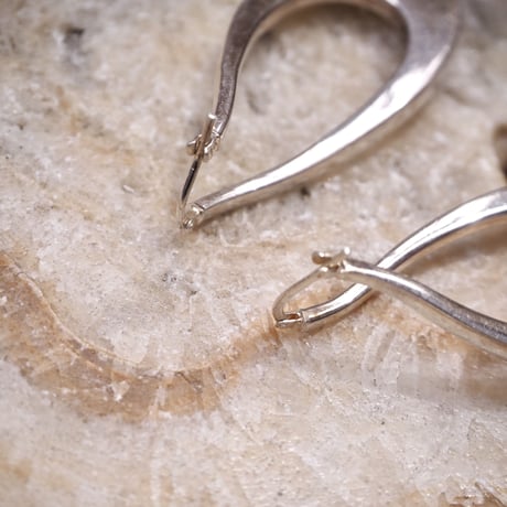 vintage silver925 wave hoop earrings