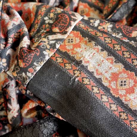 70s s/s scarf print midi dress