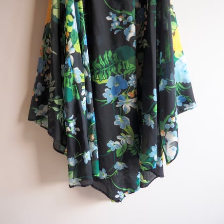 70s "LADY WINN California by Teddi" floral sheer tunic (A)
