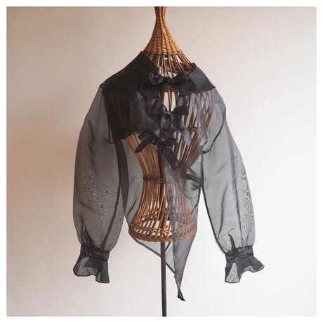 "JORDAN" oversized ribbon sheer blouse