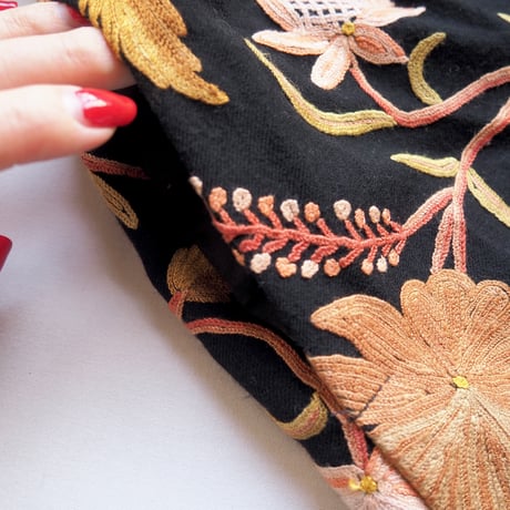vintage floral embroidered kashmir jacket