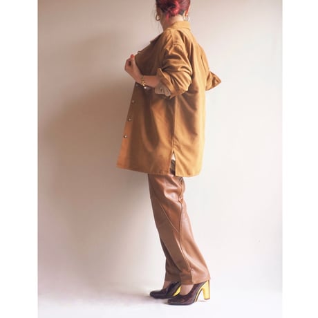 vintage camel leather tapered pants