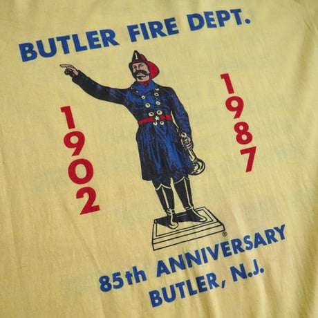 80s "Hanes" fire dept print t-shirts (YE)