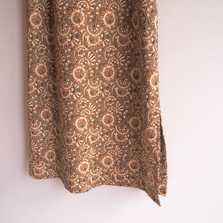 70s〜 abstract metallic knit maxi skirt
