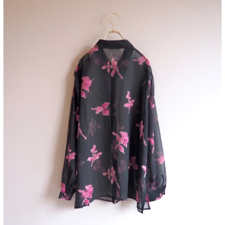 "Jennifer Moore" floral oversized sheer blouse