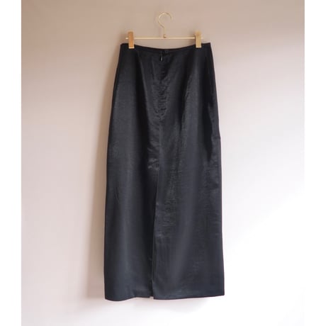 "SAND" black shiny maxi skirt