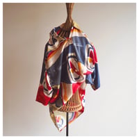 vintage abstract print oversized s/s blouse